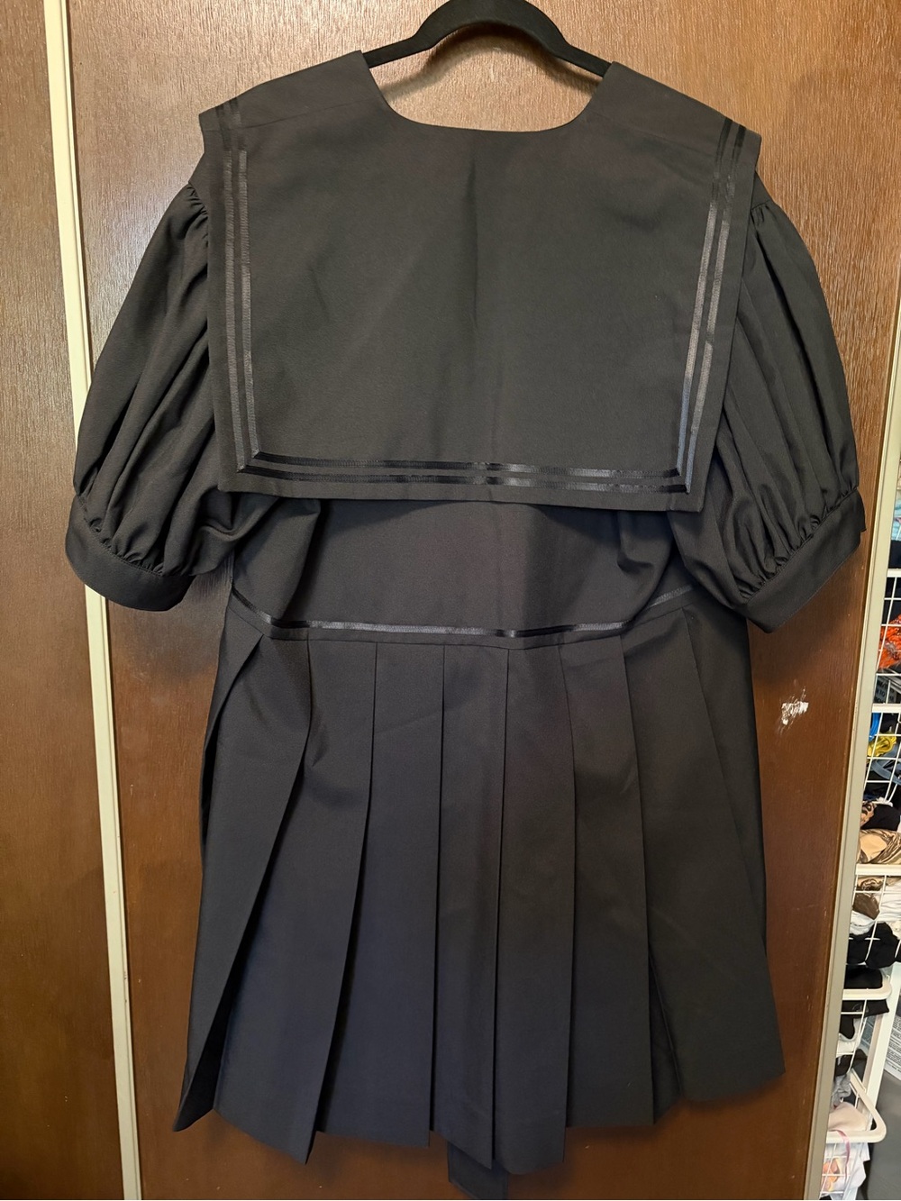 Vaquera Black Sailor-Inspired Puff Sleeve Dress - Picture 2 of 2